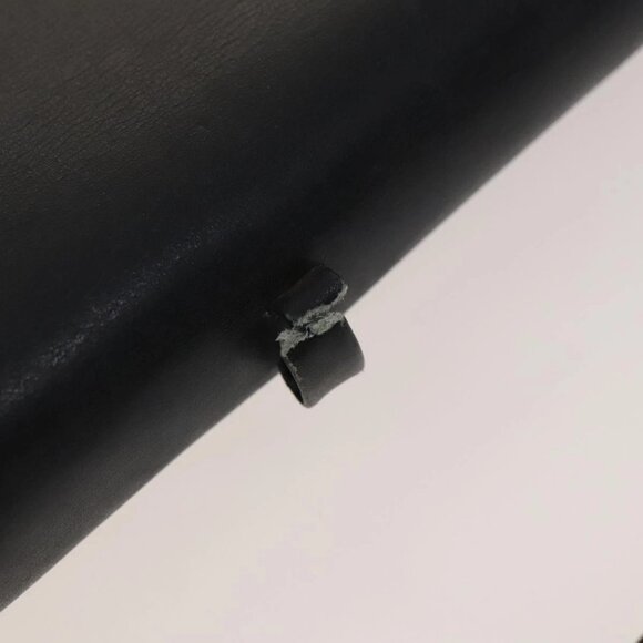 CELINE Shoulder Bag Leather Navy Gold Auth - Picture 10 of 16